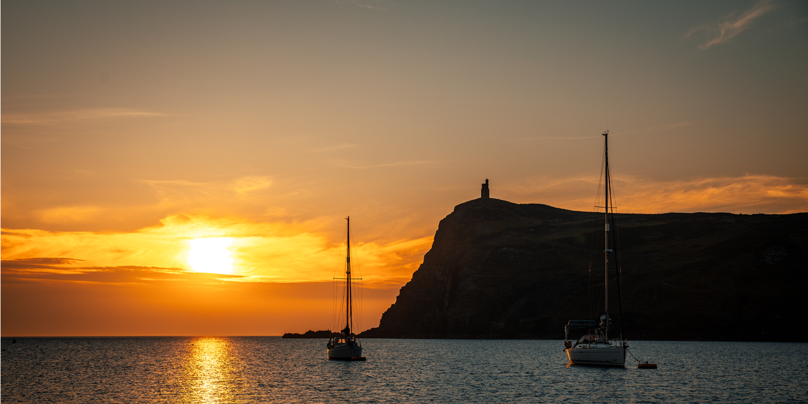 Sunset in Port Erin on the Isle of Man